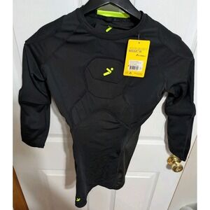 Storelli BodyShield Goalkeeper 3/4 Padded Shirt Black Soccer GK Mens S NWT